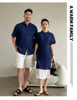 Family Matching Clothes Boy Girl Outfit Set Father and Son Shirt Shorts Suit Mother and Daughter Dress Same Girl Blouse Dress - Mein Shop