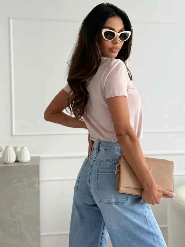 Women's Blouses T-shirt New Fashion Summer Pullover Tops White Short Sleeve Slim Fit V-Neck T-Shirt For Women Casual Clothing