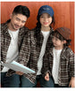 Equal Family Plaid Shirts Autumn Father Mother and Daughter Son Same Long Sleeve Tops Korean Vintage Parent-child Jacket Coat - Mein Shop