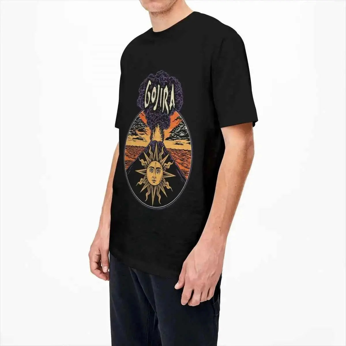 Men T-Shirt Gojiras Music Heavy Metal T-Shirts Hip Hop Humor Beach Tee Shirt Y2K Basic Custom Logo Cotton Tops Gift Idea