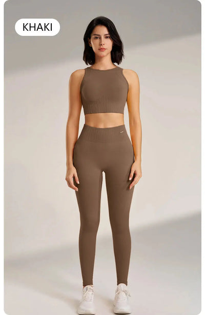 Yoga Clothing Set Women's High Waisted Leggings and Top Two Piece Seamless Fitness Exercise Clothing Fitness Workout Underwear - Mein Shop