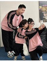 Parents and Children Warm Sweatshirts for The Whole Family Clothes Winter Father Mother and Son Daughter Thick Long Sleeve Tops - Mein Shop