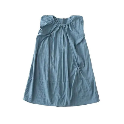 Family Matching Clothes for Brother Sister Mom Daughter Blue Dress Dad Son Clothing Korean Children Two Piece Set Couples Outfit