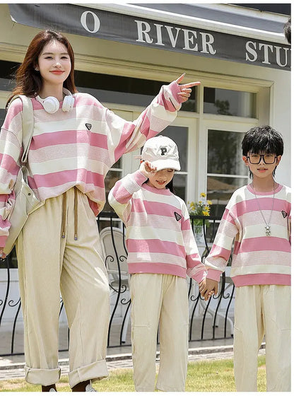 Family Couple Sweatshirts Matching Set Fashion Autumn Father Mother and Son Daughter Clothes Korean Parents and Children Outfits - Mein Shop