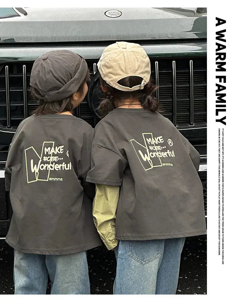 Fashion Family Long Sleeve T-shirt Parent-child Tee Korean Father Mother and Son Daughter Same Clothes Dad Mom and Baby Clothing - Mein Shop