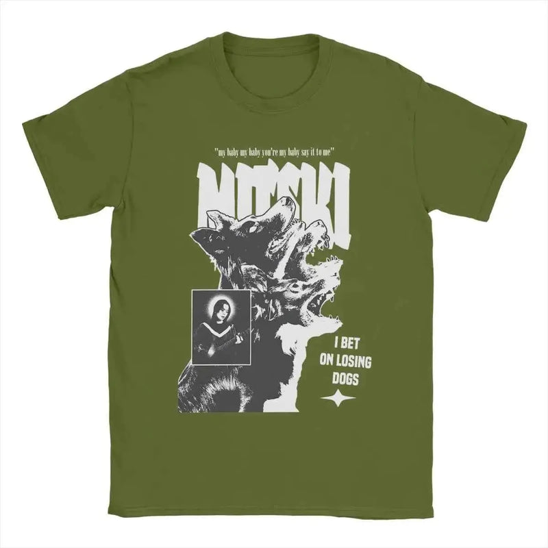 Men T-Shirts Mitski I Bet On Losing Dogs You're My Baby Say It To Me 100% Cotton Tee Shirt Short Sleeve T Shirt O Neck Clothes