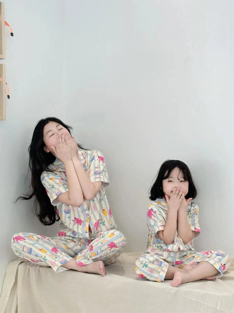 Family Pijama Set Mother and Daughter Matching Sleepwear Suit Mom and Baby Girl Same Home Clothes Mommy and Me Nightgown Outfits - Mein Shop