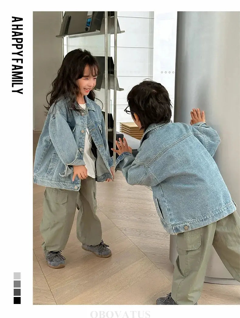 Spring Autumn Korean Parent-Child Clothing Set Matching Outfits for the Family Look Jacket Pants Clothes Set Dad Mum Kids Wear - Mein Shop