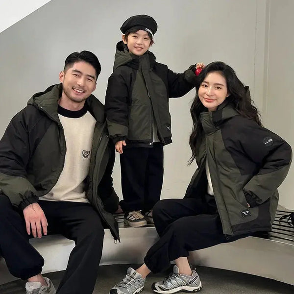 Family Matching Warm Clothes Winter Daughter Mother Thick Padded Coat Son Father Quilted Jacket Parents and Children Clothing - Mein Shop