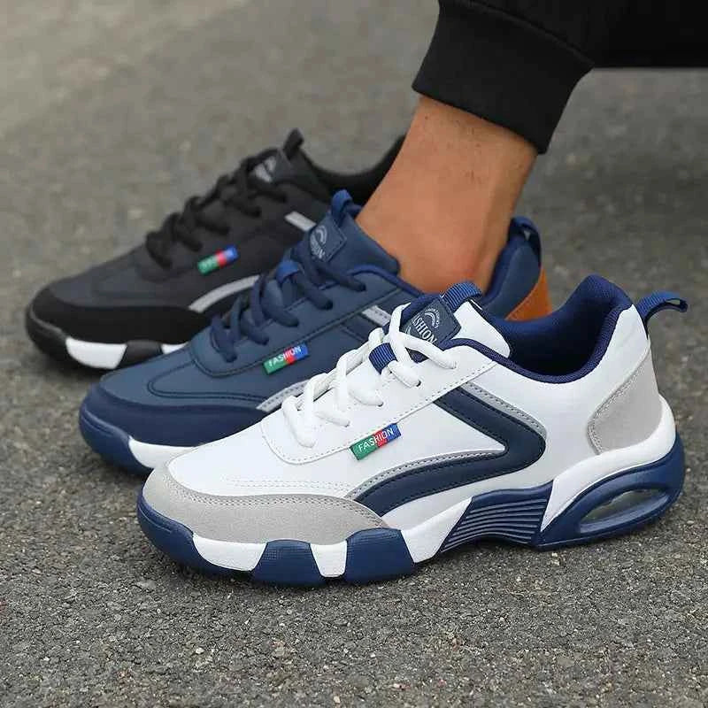 Men Shoes Trendy 2025 Mixed Material Aesthetics Breath Casual Sneakers Shock Absorbing Energy Rebound Zero Pressure Walking Shoe