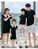 Coordinated Outfits for Family Matching Clothes Mother and Daughter Black Dress Father and Son Kid Shirt Outfits Dad Child Sets - Mein Shop