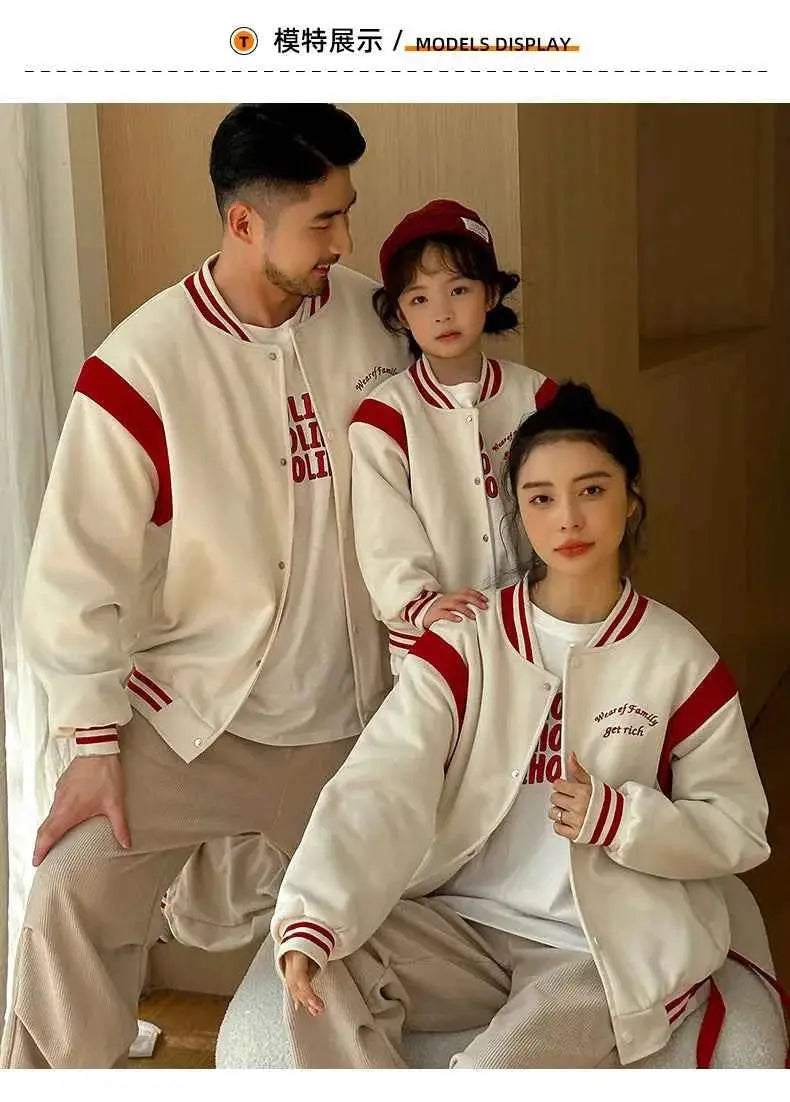 Winter Jacket for The Whole Family Warm Thick Coat Fashion Korean Father Mother and Daughter Son Children Long Sleeve Outerwear