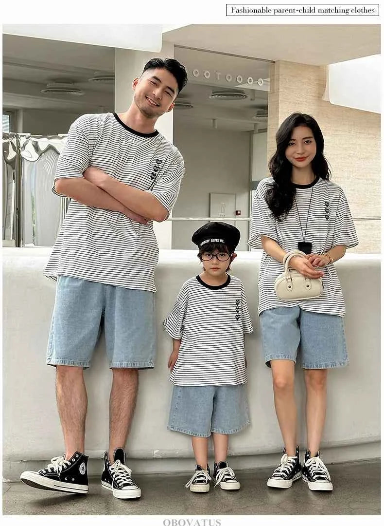 Family Vacation 2025 Summer Tshirt Shorts Clothing Set Family Matching Outfit Holiday Party Clothes Wear Couple Child Costume