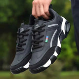 Men Shoes Trendy 2025 Mixed Material Aesthetics Breath Casual Sneakers Shock Absorbing Energy Rebound Zero Pressure Walking Shoe