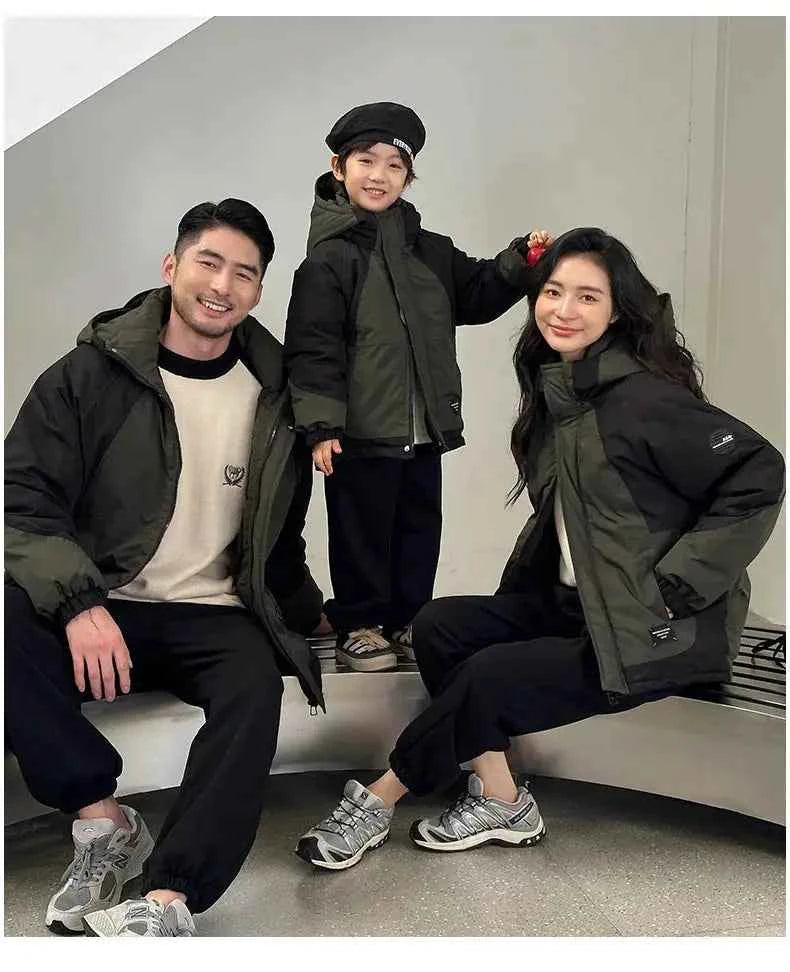 Family Matching Warm Clothes Winter Daughter Mother Thick Padded Coat Son Father Quilted Jacket Parents and Children Clothing - Mein Shop