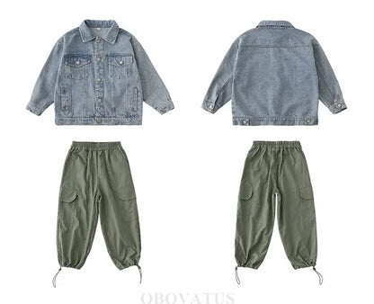 Spring Autumn Korean Parent-Child Clothing Set Matching Outfits for the Family Look Jacket Pants Clothes Set Dad Mum Kids Wear - Mein Shop