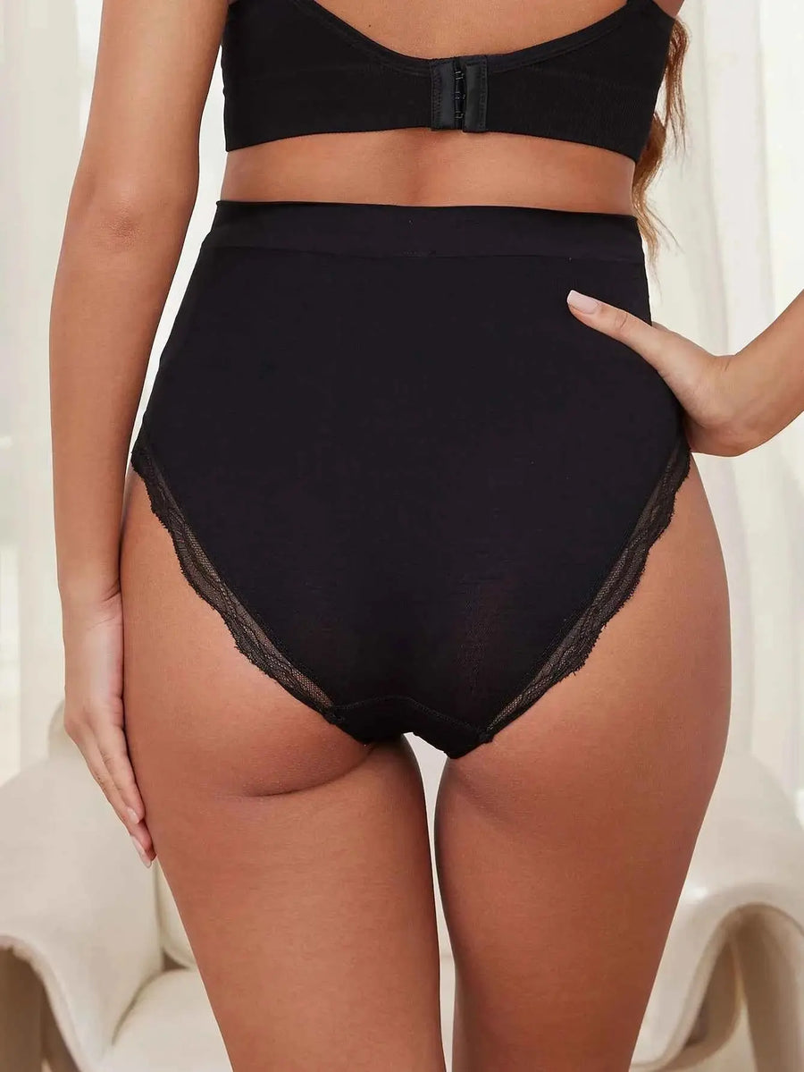 Schwangere Frauen Unterwäsche: Nahtlose, hochtaillierte und atmungsaktive Unterhose mit Spitzenrand für maximalen Komfort