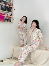 Family Pijama Set Mother and Daughter Matching Sleepwear Suit Mom and Baby Girl Same Home Clothes Mommy and Me Nightgown Outfits - Mein Shop