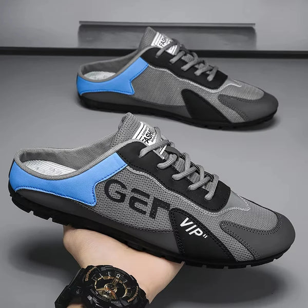 2025 New Men Slippers Trend Baotou Shoes for Men Summer Breathable Casual Shoe Vulcanized Flats Male Sneakers Half Slip-on Shoes