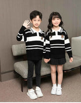 Sweater for The Whole Family Polo Knit Tops Fashion Mom and Daughter Child Girl Matching Jumper Dad and Son Baby Boy Knitwear