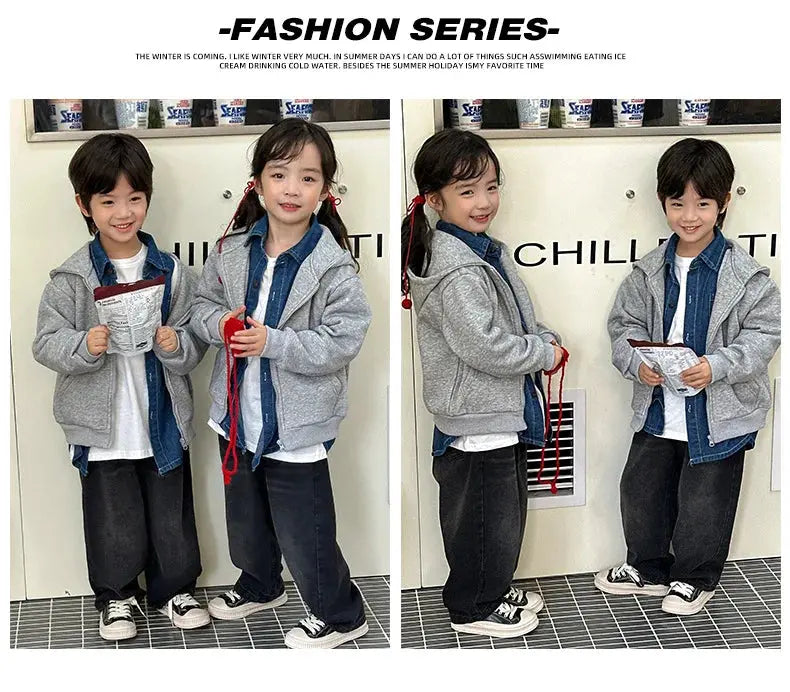 Winter Family Warm Jacket Parent-child Clothes Korea Fashion Father Mother and Daughter Son Baby Matching Thick Coat with Hooded - Mein Shop