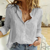 Women Shirt Solid Color Single-breasted Spring Shirts Button Lapel Cardigan Lady Loose Long Sleeve Oversized Shirt Womens Blouse