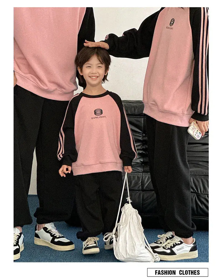 Parents and Children Warm Sweatshirts for The Whole Family Clothes Winter Father Mother and Son Daughter Thick Long Sleeve Tops - Mein Shop