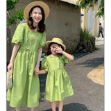 Family Matching Clothes Mom Daughter Dress Dad and Son Sets Korean Women Dresses Mother and Boys Outfits Brother Sister Clothing