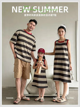 Family Matching Couple Look Clothing Fashion Mom Daughter Sleeveless Dress Dad Son T Shirts Shorts Korean Sister Brother Outfits Mein Shop