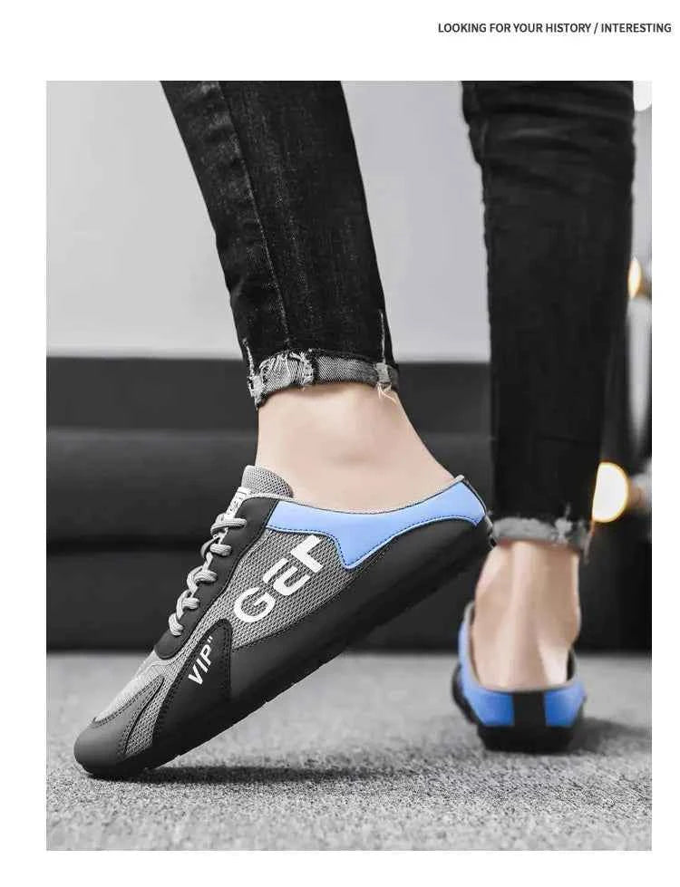 2025 New Men Slippers Trend Baotou Shoes for Men Summer Breathable Casual Shoe Vulcanized Flats Male Sneakers Half Slip-on Shoes