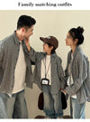 Matching Family Plaid Shirts Dad Mom and Boys Girls Fashion Clothes Korean Father Mother and Daughter Son Same Clothing Jacket Mein Shop