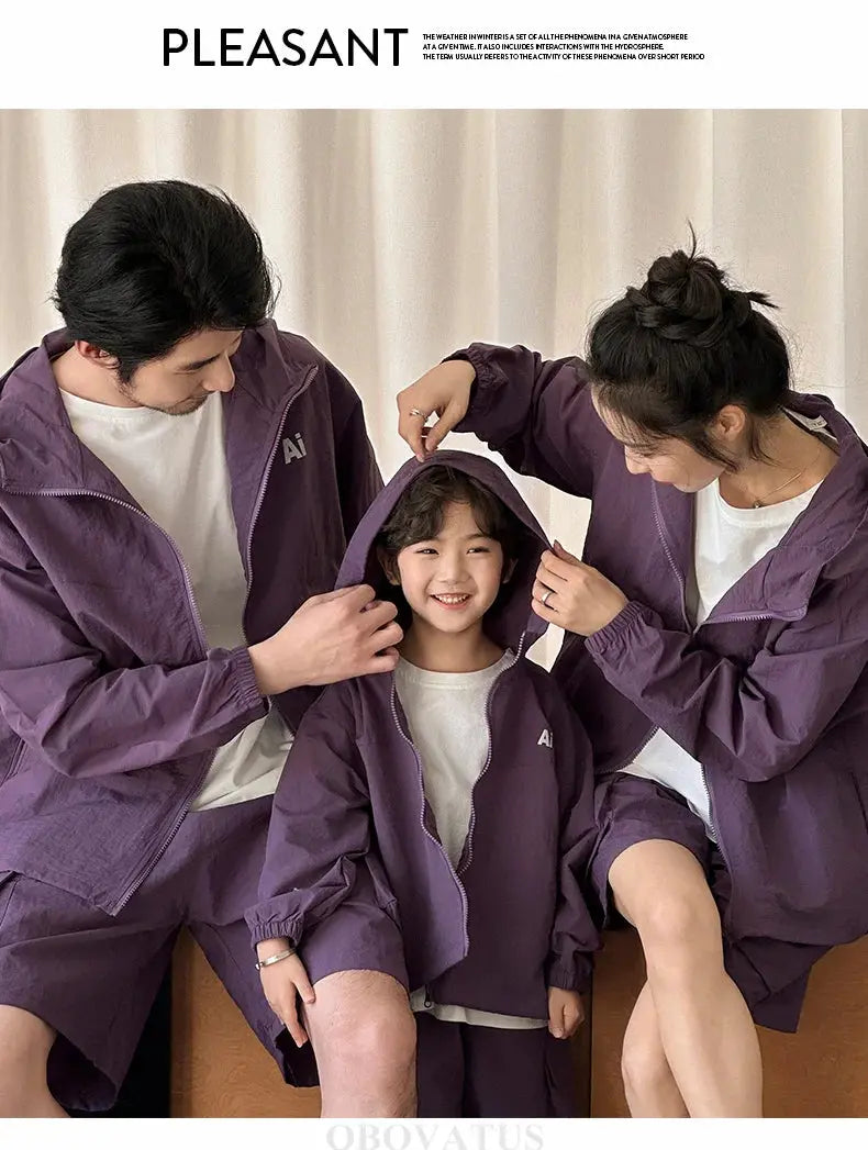 Family Matching Clothes Sets Men Women Baby Coat Shorts Suit Couples Kids Family Look Clothing Parent-Child Matching Costume - Mein Shop
