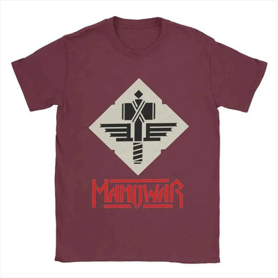 Men's T-Shirt Manowars Casual Pure Cotton Tee Shirt Short Sleeve T Shirts O Neck Tops 4XL 5XL