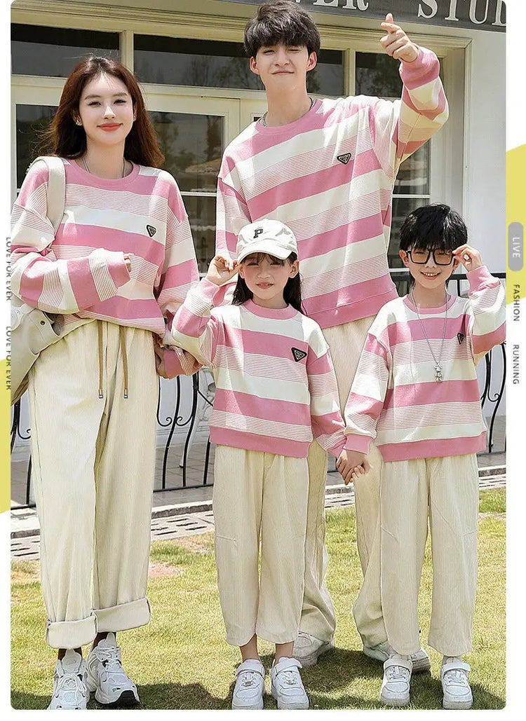 Family Couple Sweatshirts Matching Set Fashion Autumn Father Mother and Son Daughter Clothes Korean Parents and Children Outfits - Mein Shop