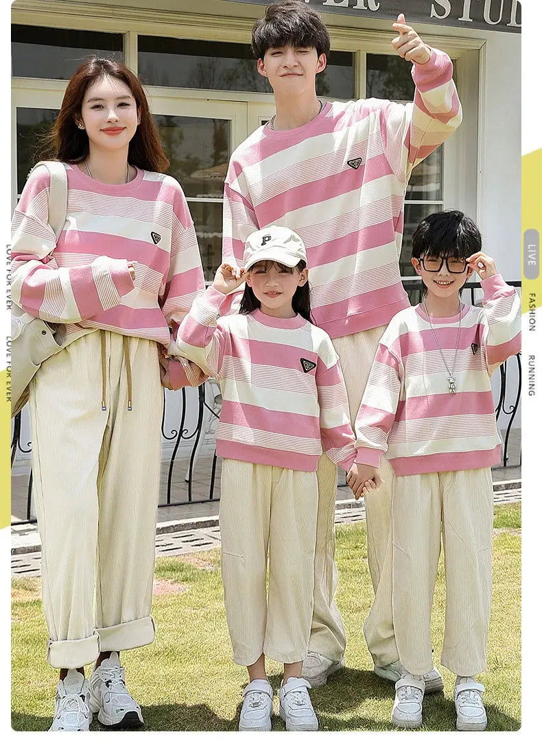 Family Couple Sweatshirts Matching Set Fashion Autumn Father Mother and Son Daughter Clothes Korean Parents and Children Outfits - Mein Shop