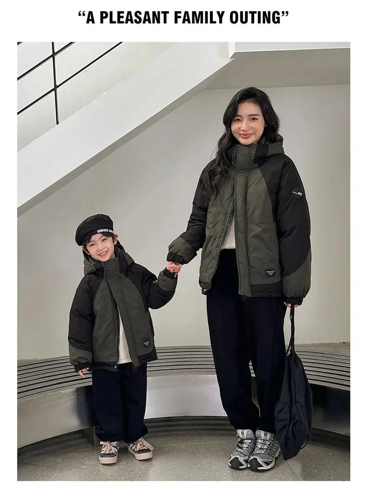 Family Matching Warm Clothes Winter Daughter Mother Thick Padded Coat Son Father Quilted Jacket Parents and Children Clothing - Mein Shop