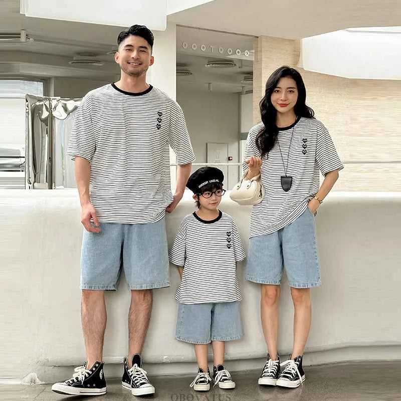 Family Vacation 2025 Summer Tshirt Shorts Clothing Set Family Matching Outfit Holiday Party Clothes Wear Couple Child Costume
