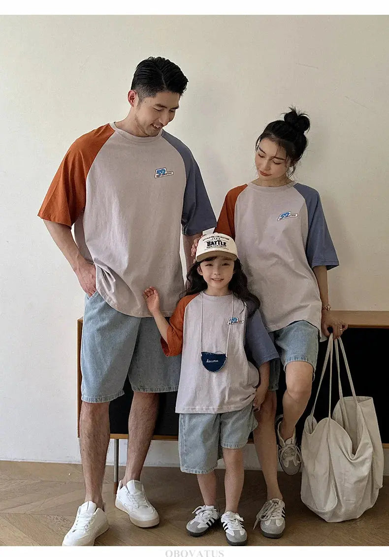 Summer Vacation Wear Father Mother Kids Family Clothing Sets Tshirt Shorts 2PCS Family Look Outfits Couple Child Costume Suit - Mein Shop
