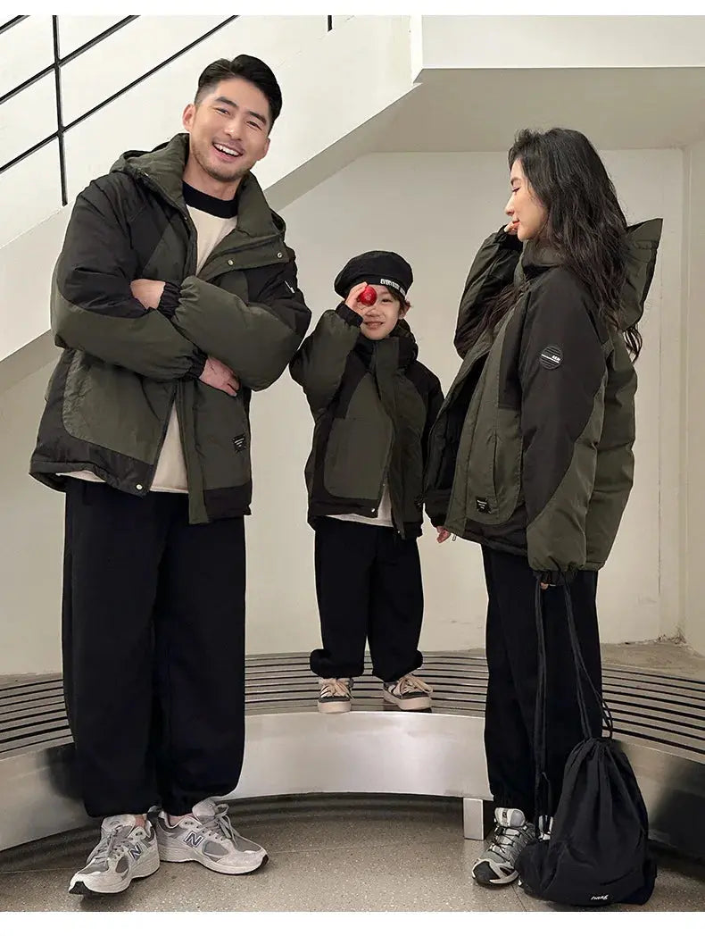 Family Matching Warm Clothes Winter Daughter Mother Thick Padded Coat Son Father Quilted Jacket Parents and Children Clothing - Mein Shop
