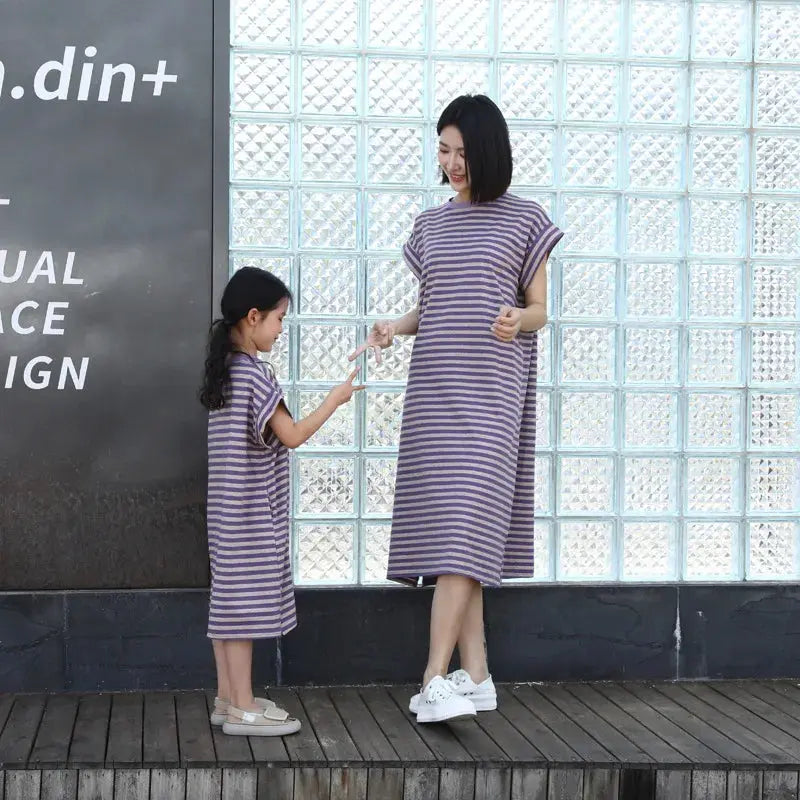 Family Look Clothes Mom and Daughter Same Dress Dad Short Sleeve T Shirts Mother and Son Kids Clothing Children Two Piece Outfit - Mein Shop