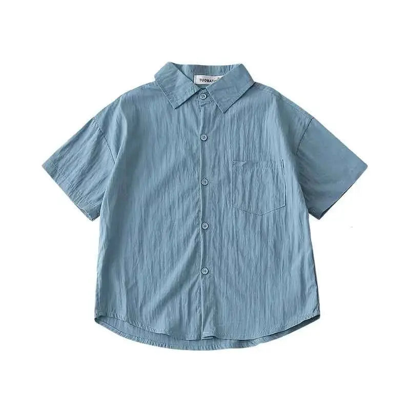 Family Matching Clothes for Brother Sister Mom Daughter Blue Dress Dad Son Clothing Korean Children Two Piece Set Couples Outfit
