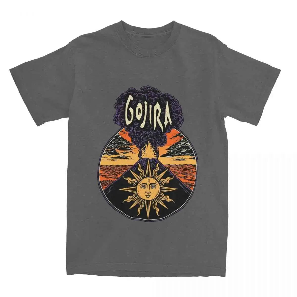 Men T-Shirt Gojiras Music Heavy Metal T-Shirts Hip Hop Humor Beach Tee Shirt Y2K Basic Custom Logo Cotton Tops Gift Idea