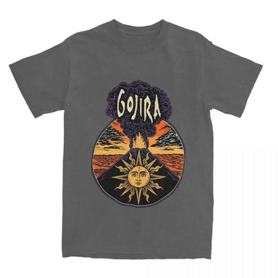 Men T-Shirt Gojiras Music Heavy Metal T-Shirts Hip Hop Humor Beach Tee Shirt Y2K Basic Custom Logo Cotton Tops Gift Idea