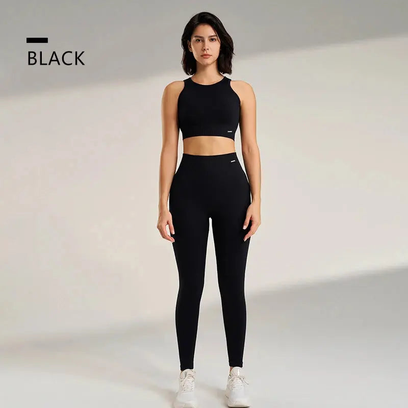 Yoga Clothing Set Women's High Waisted Leggings and Top Two Piece Seamless Fitness Exercise Clothing Fitness Workout Underwear - Mein Shop