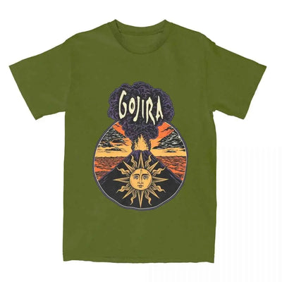 Men T-Shirt Gojiras Music Heavy Metal T-Shirts Hip Hop Humor Beach Tee Shirt Y2K Basic Custom Logo Cotton Tops Gift Idea