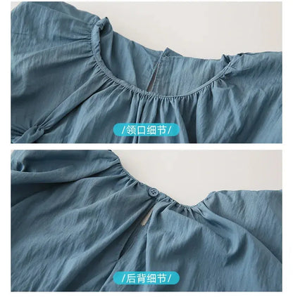 Family Matching Clothes for Brother Sister Mom Daughter Blue Dress Dad Son Clothing Korean Children Two Piece Set Couples Outfit Mein Shop