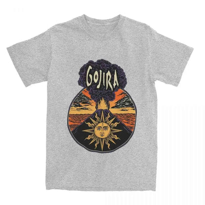 Men T-Shirt Gojiras Music Heavy Metal T-Shirts Hip Hop Humor Beach Tee Shirt Y2K Basic Custom Logo Cotton Tops Gift Idea
