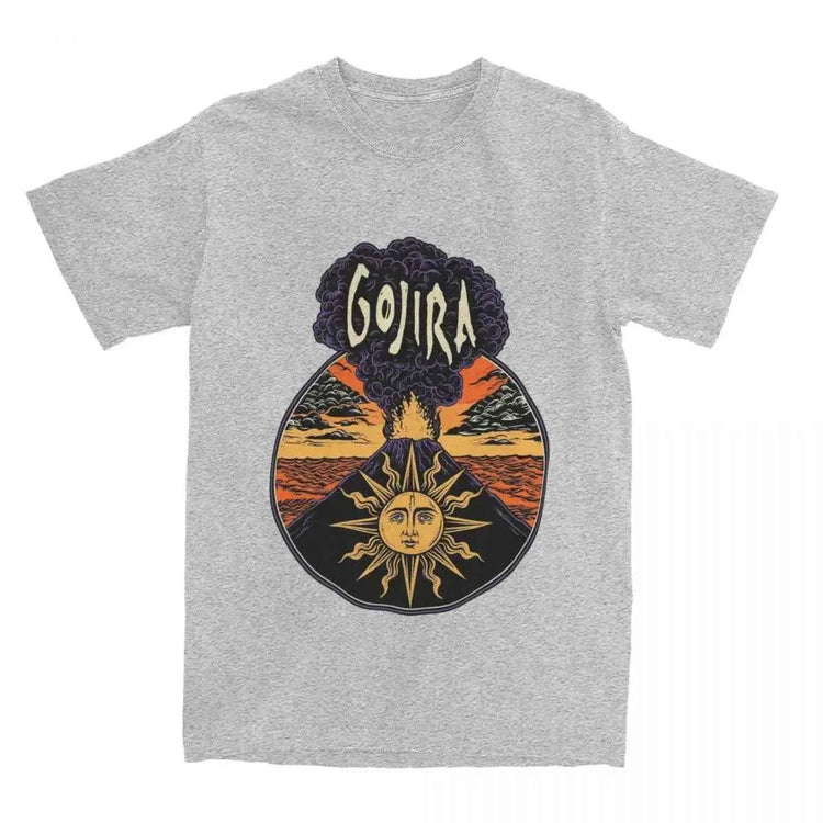 Men T-Shirt Gojiras Music Heavy Metal T-Shirts Hip Hop Humor Beach Tee Shirt Y2K Basic Custom Logo Cotton Tops Gift Idea