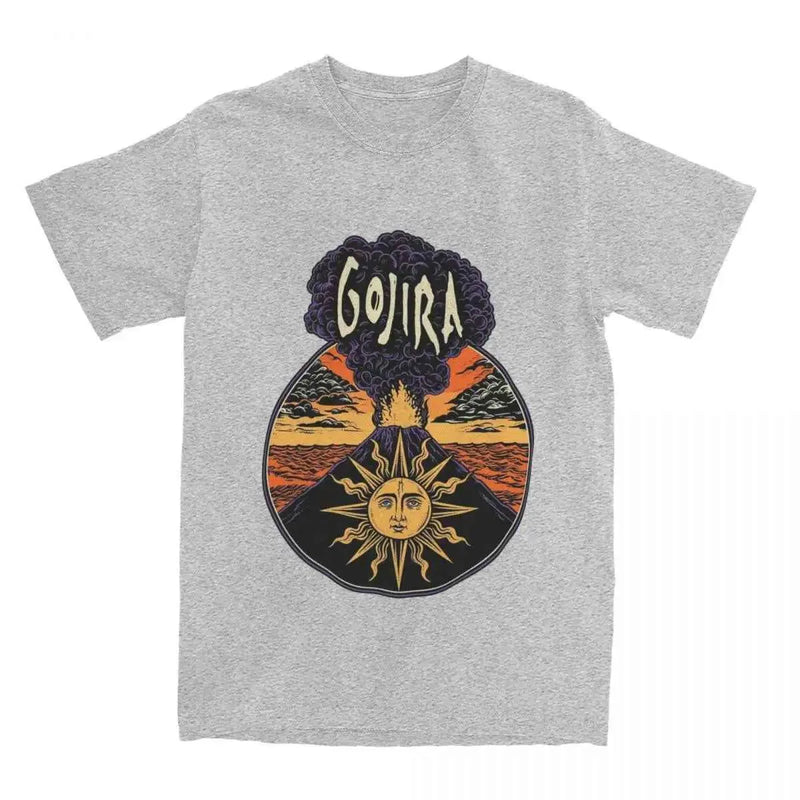 Men T-Shirt Gojiras Music Heavy Metal T-Shirts Hip Hop Humor Beach Tee Shirt Y2K Basic Custom Logo Cotton Tops Gift Idea