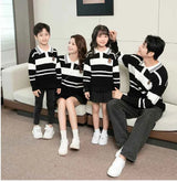 Sweater for The Whole Family Polo Knit Tops Fashion Mom and Daughter Child Girl Matching Jumper Dad and Son Baby Boy Knitwear